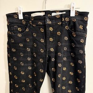 Anthropologie Pilcro Black Embroidered Jeans
